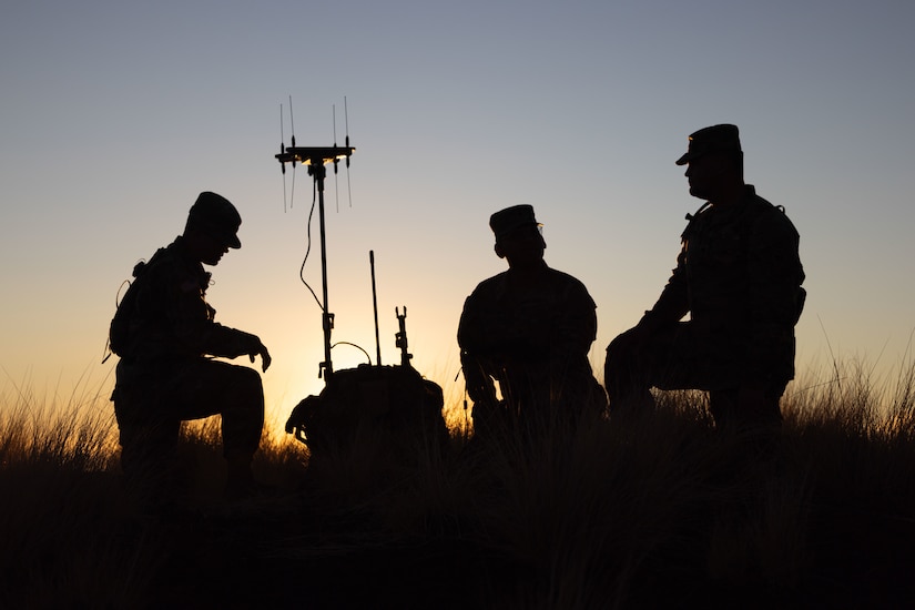 U.S. Army Soldiers assigned to 3rd Multi-Domain Task Force use the VROD (Versatile Radio Observation and Direction) and VMAX (VROD Modular Adaptive Transmit) backpack EW systems, which is a lightweight man-portable electronics support and offensive electronic attack system at Pohakuloa Training Area, Hawaii, Nov. 1, 2023. The Joint Pacific Multinational Readiness Center (JPMRC) is the Army’s newest Combat Training Center (CTC) and generates readiness in the environments and conditions where our forces are most likely to operate in. JPMRC 24-01 includes over 5,300 training participants from across the U.S. Joint Force, New Zealand, the United Kingdom, Indonesia, and Thailand. (U.S. Army photo by Sgt. 1st Class Ryele Bertoch, 28th Public Affairs Detachment)