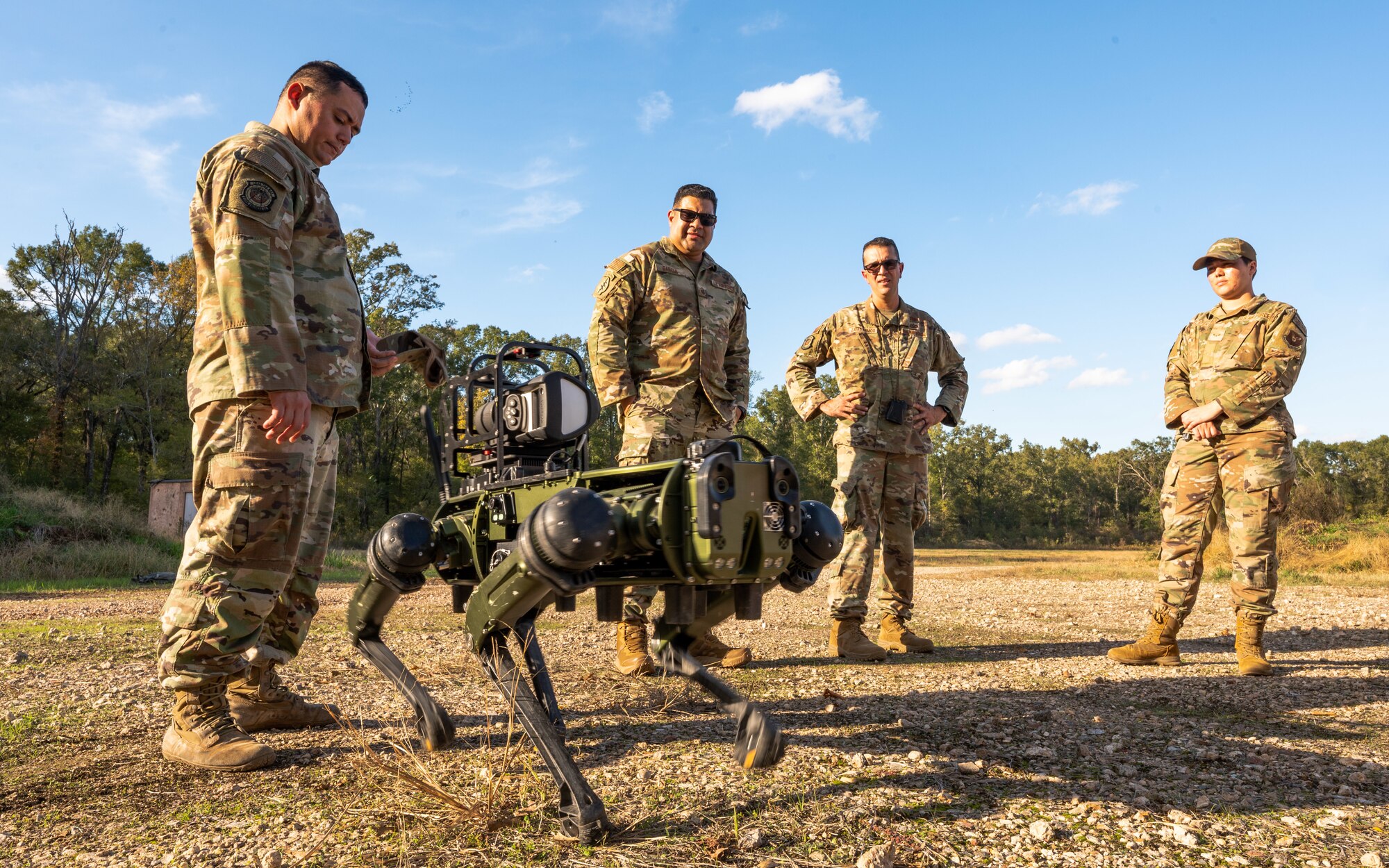 These machines, nicknamed "Robot Dogs", were created to augment manned chemical, biological, radiological, and nuclear response teams, minimizing the danger these Airmen face in hostile environments.
