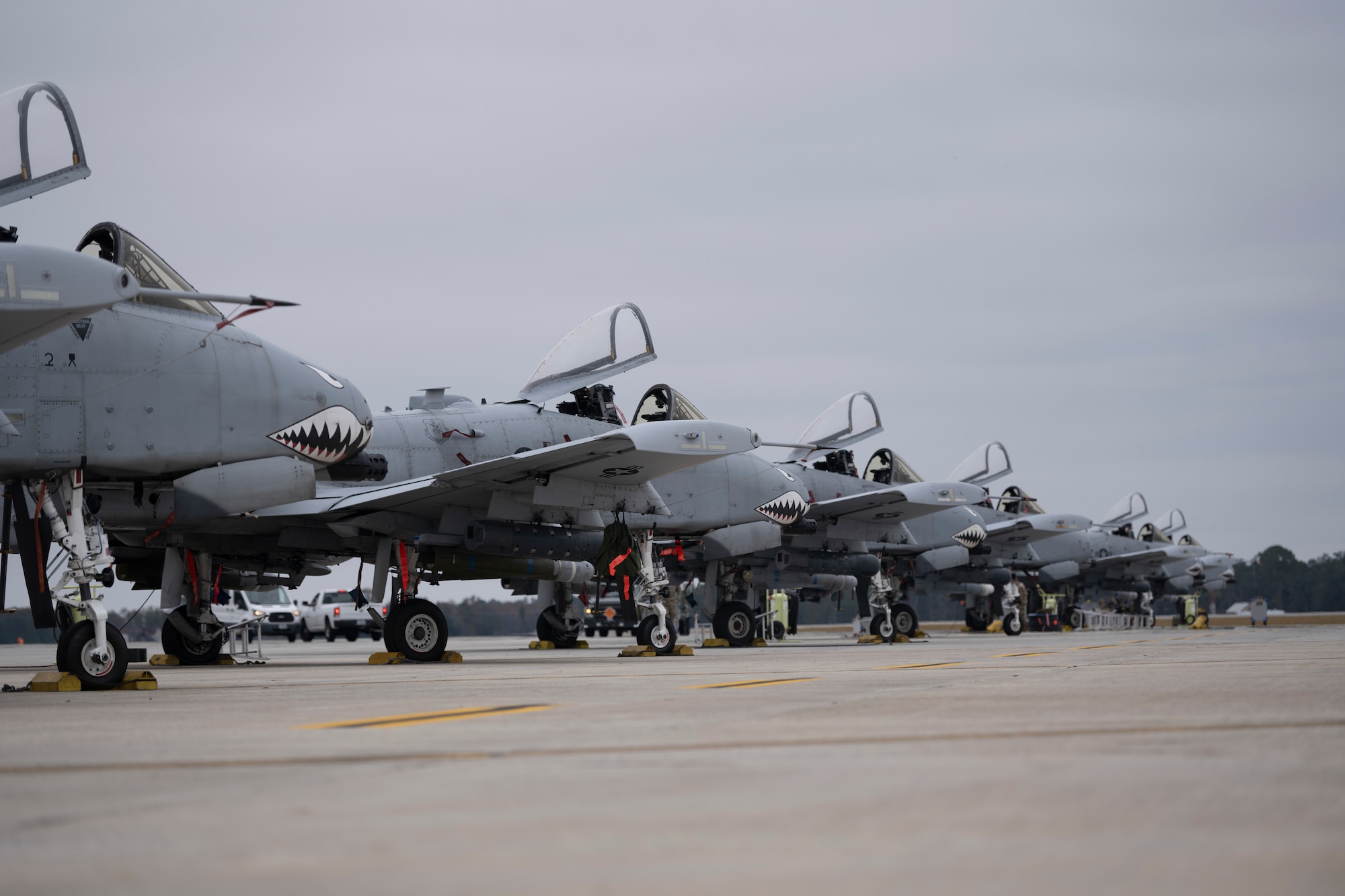 Aircraft sit on the flightline