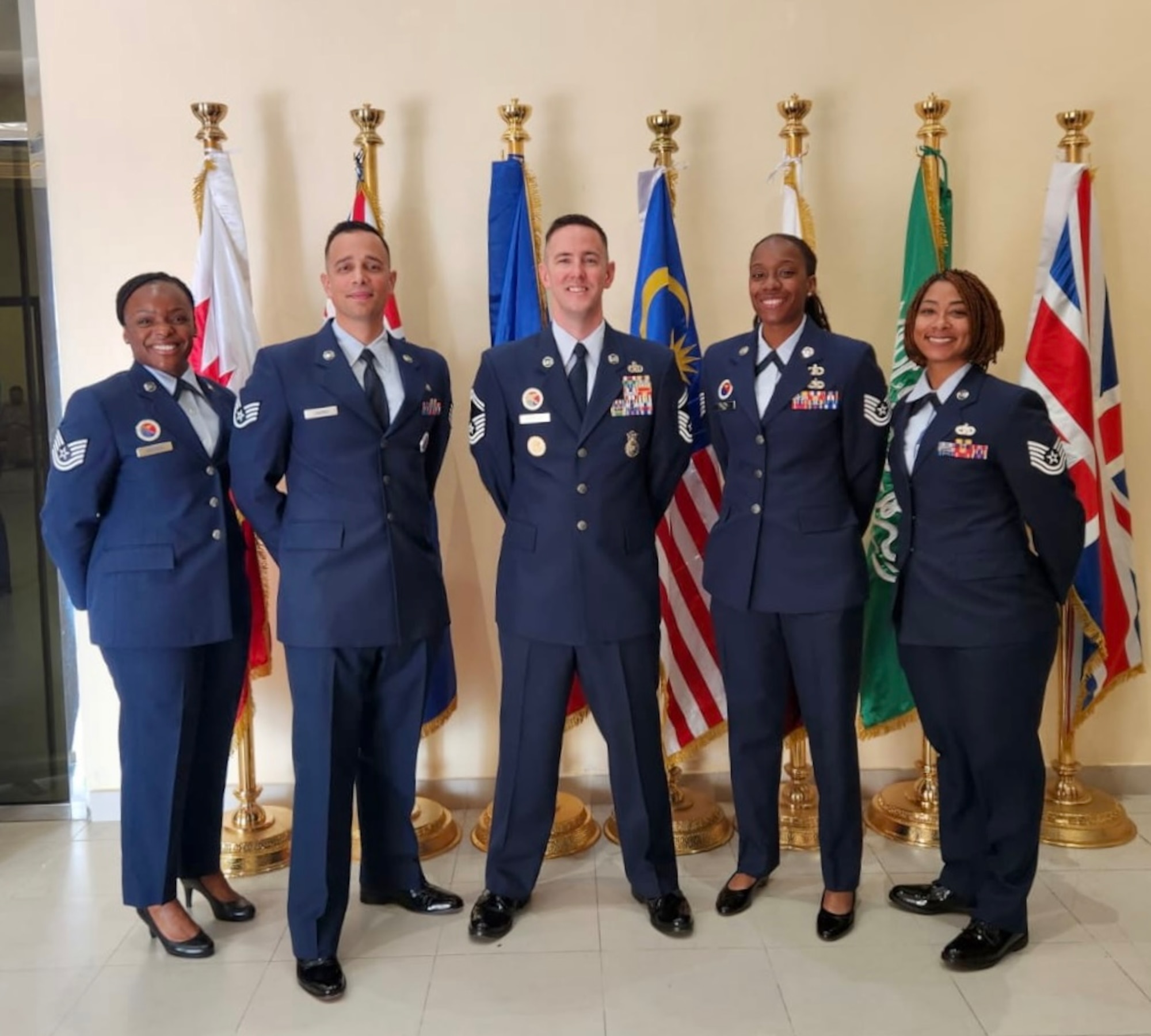 A team of five Barnes Center for Enlisted Education instructors traveled to the United Arab Emirates to deliver noncommissioned officer leadership professional military education to members of the UAE Air Force, Oct. 2 to Oct. 28, 2023.