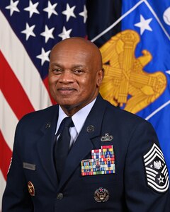 U.S. Air Force National Guard Senior Enlisted Advisor to the Chief of the National Guard Tony Whitehead poses for his official portrait in the Army portrait studio at the Pentagon in Arlington, Va., Nov. 20, 2023.