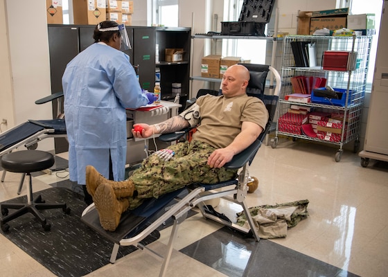 Staff and recruits at Recruit Training Command (RTC) donate blood as part of the Armed Services Blood Program (ASBP) Nov. 15.  More than 40,000 recruits train annually at the Navy’s only boot camp. (U.S. Navy photo by Mass Communication Specialist 2nd Class Stuart Posada)