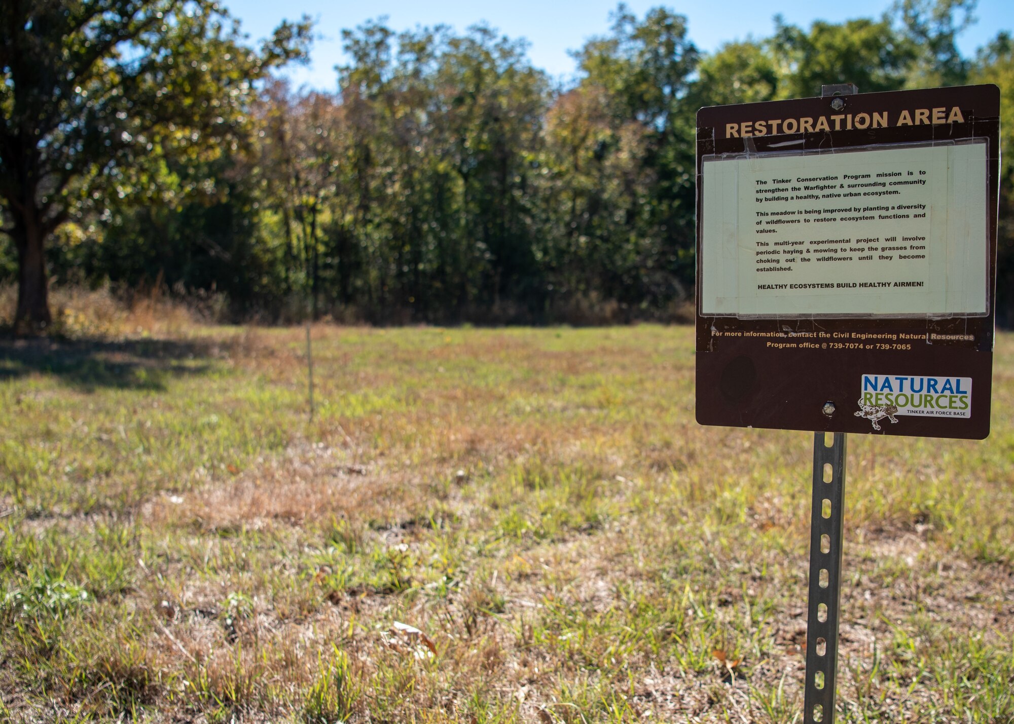A restoration area sign.