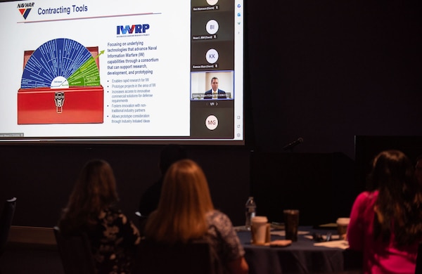 Naval Information Warfare Centers (NIWC) Atlantic and Pacific host industry partners for a Solicitation Industry Day outlining the third iteration of the Navy’s highly successful rapid prototyping initiative, Information Warfare Research Project (IWRP) 3, on Oct. 11