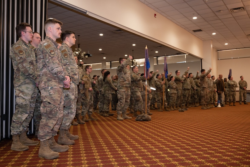 Members from the 305th Air Mobility Wing are recognized during the third quarter awards.
