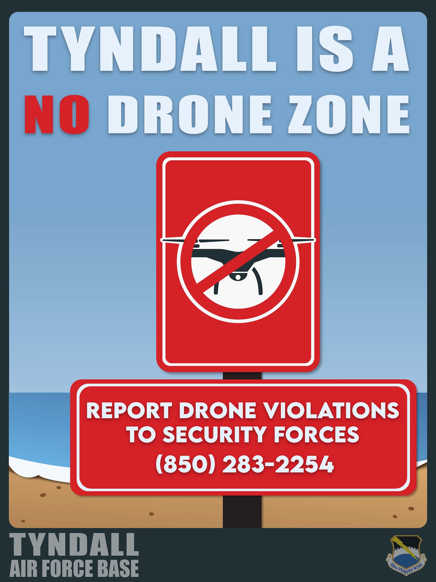 A graphic about how Tyndall is a no drone zone