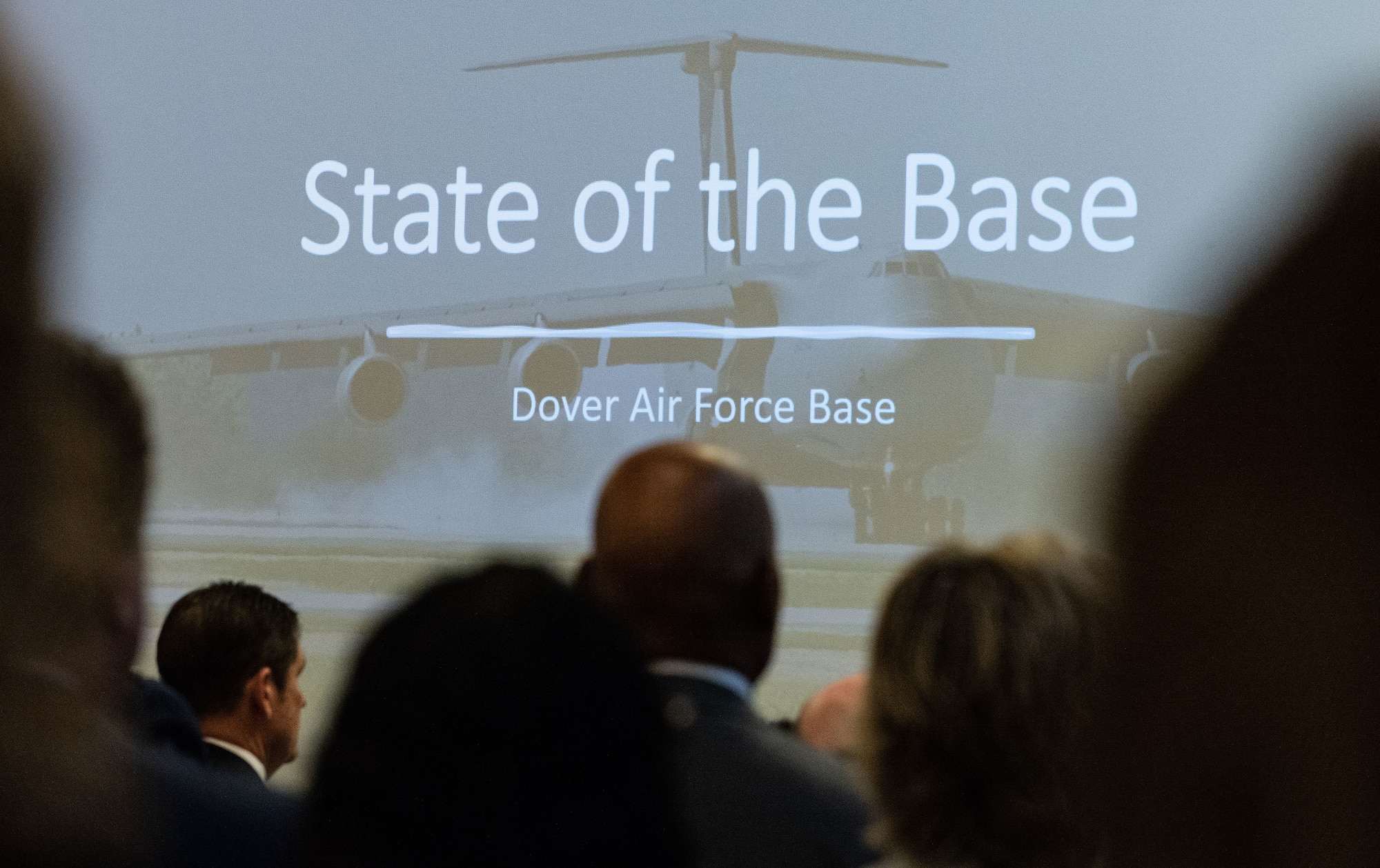 The Central Delaware Chamber of Commerce hosted the 2023 State of the Base briefing at The Landings on Dover Air Force Base, Delaware, Nov. 20, 2023. The event attended by U.S. congressional delegates from Delaware, CDCC members, local civic and business leaders, and Team Dover members, provided an opportunity to educate and inform community members and leaders on how the Dover community ties into the base's mission, vision, and priorities. (U.S. Air Force photo by Roland Balik)