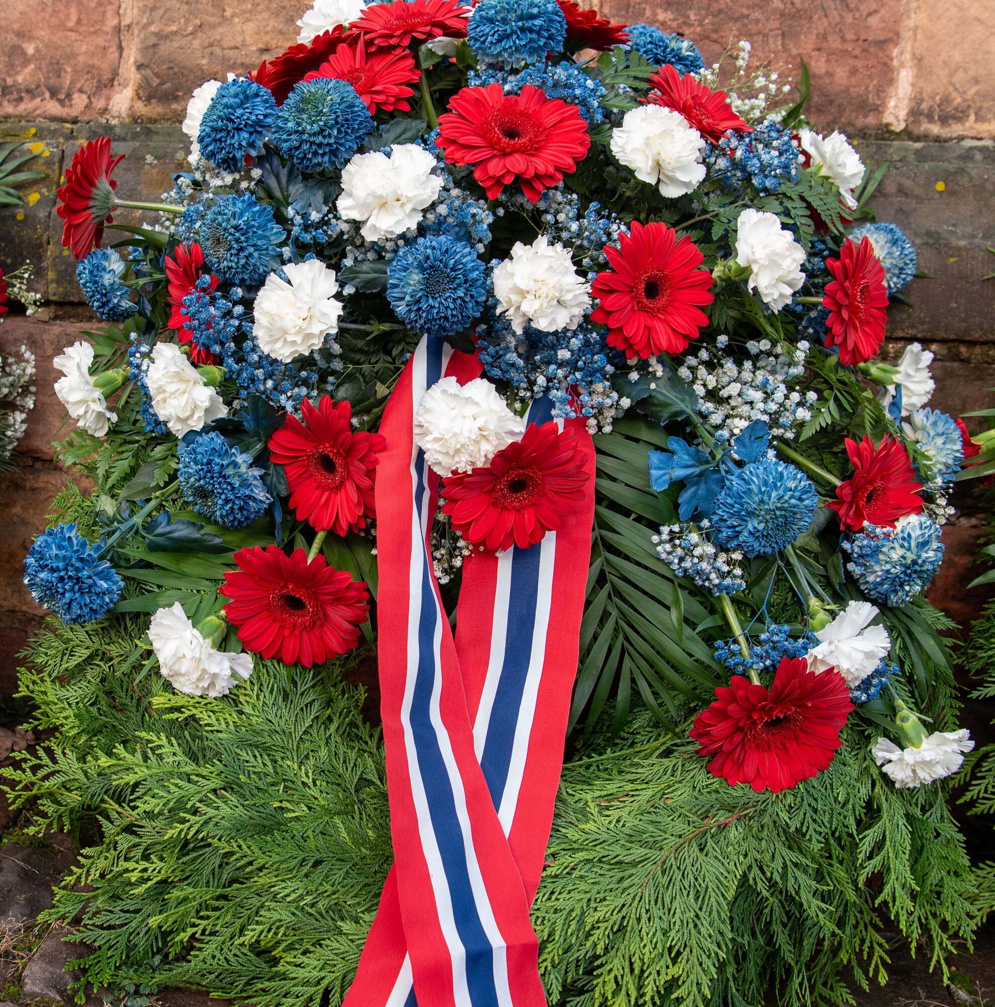 a wreath is on wall