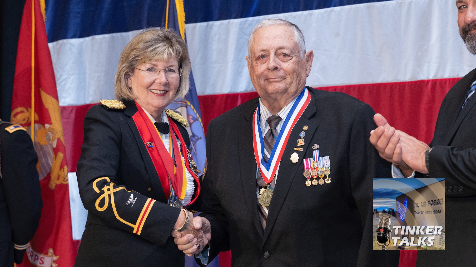 man receiving award