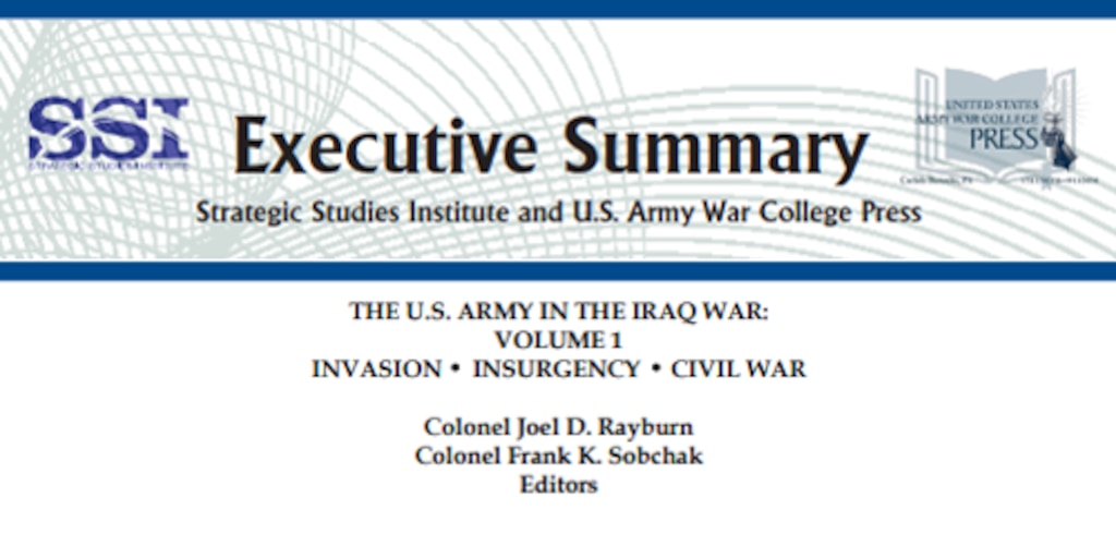 Cover for Executive Summary: The U.S. Army in the Iraq War, Vol. 1