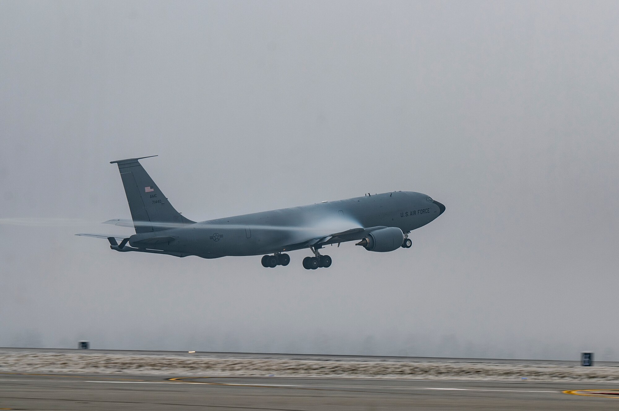 KC-135 takes off