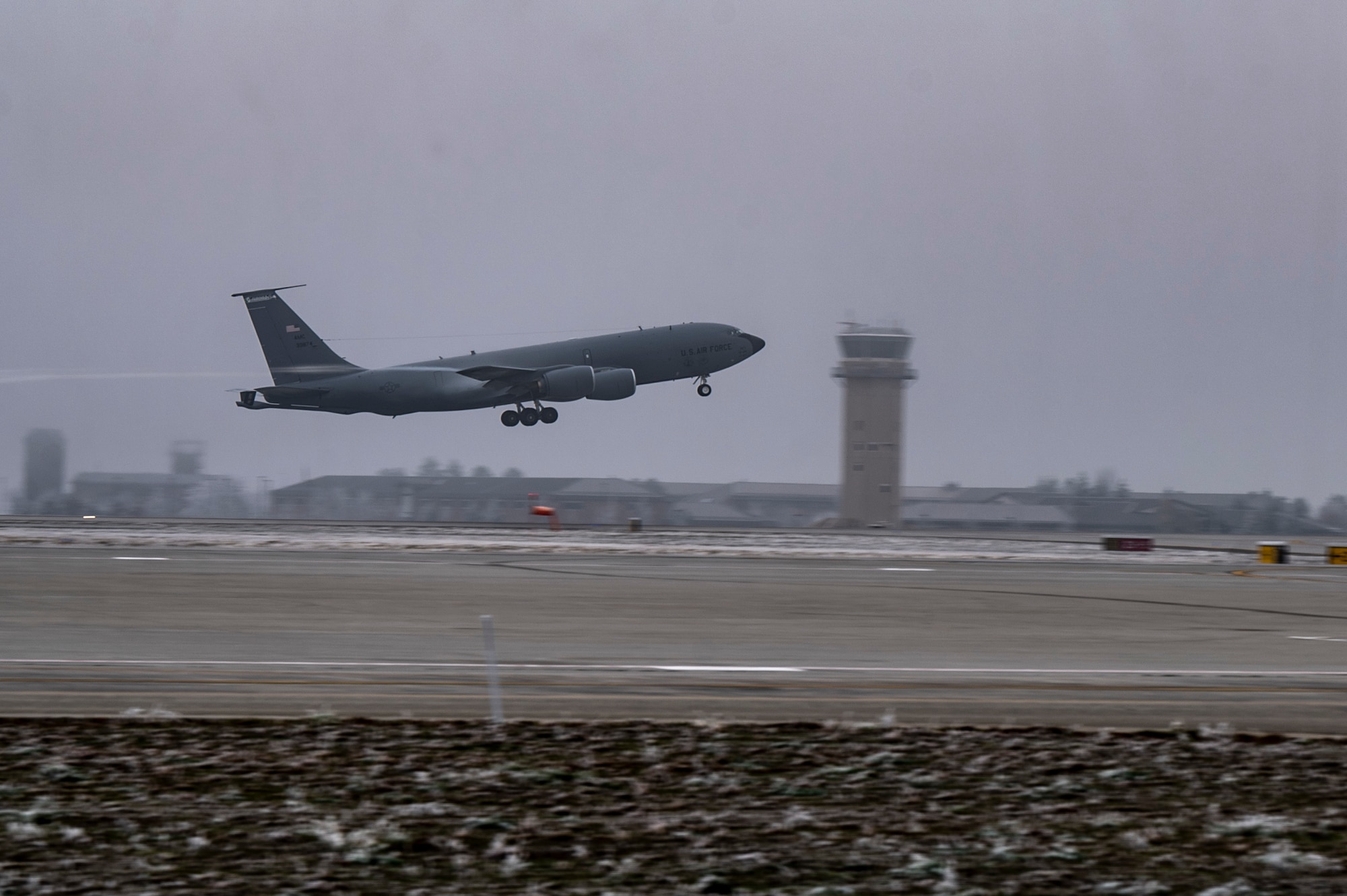 KC-135 takes off