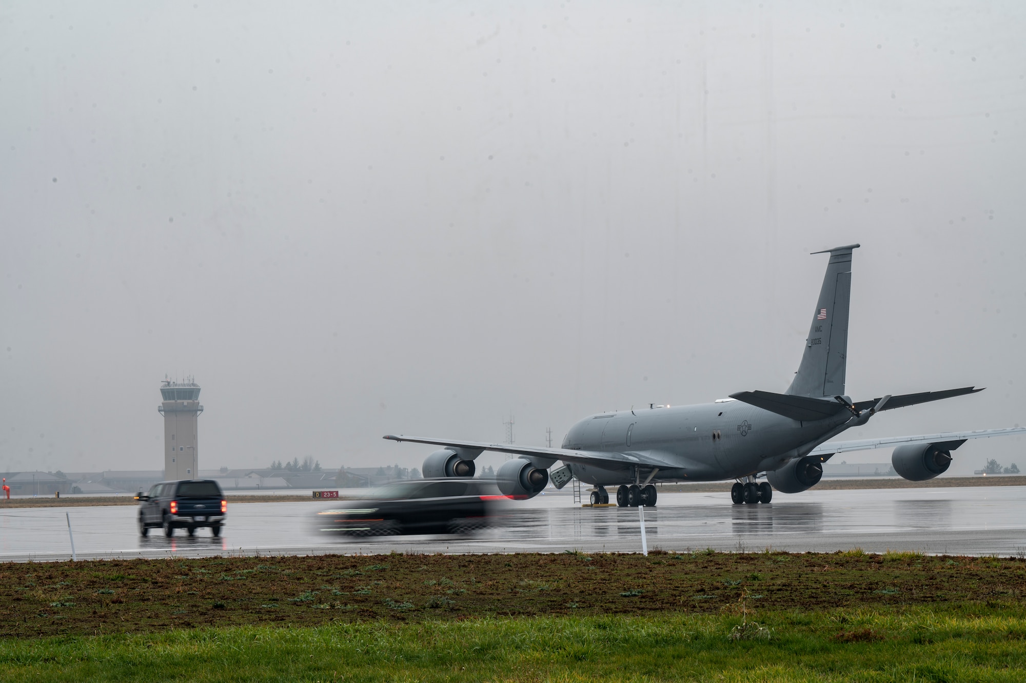 KC-135 is staged on flightline