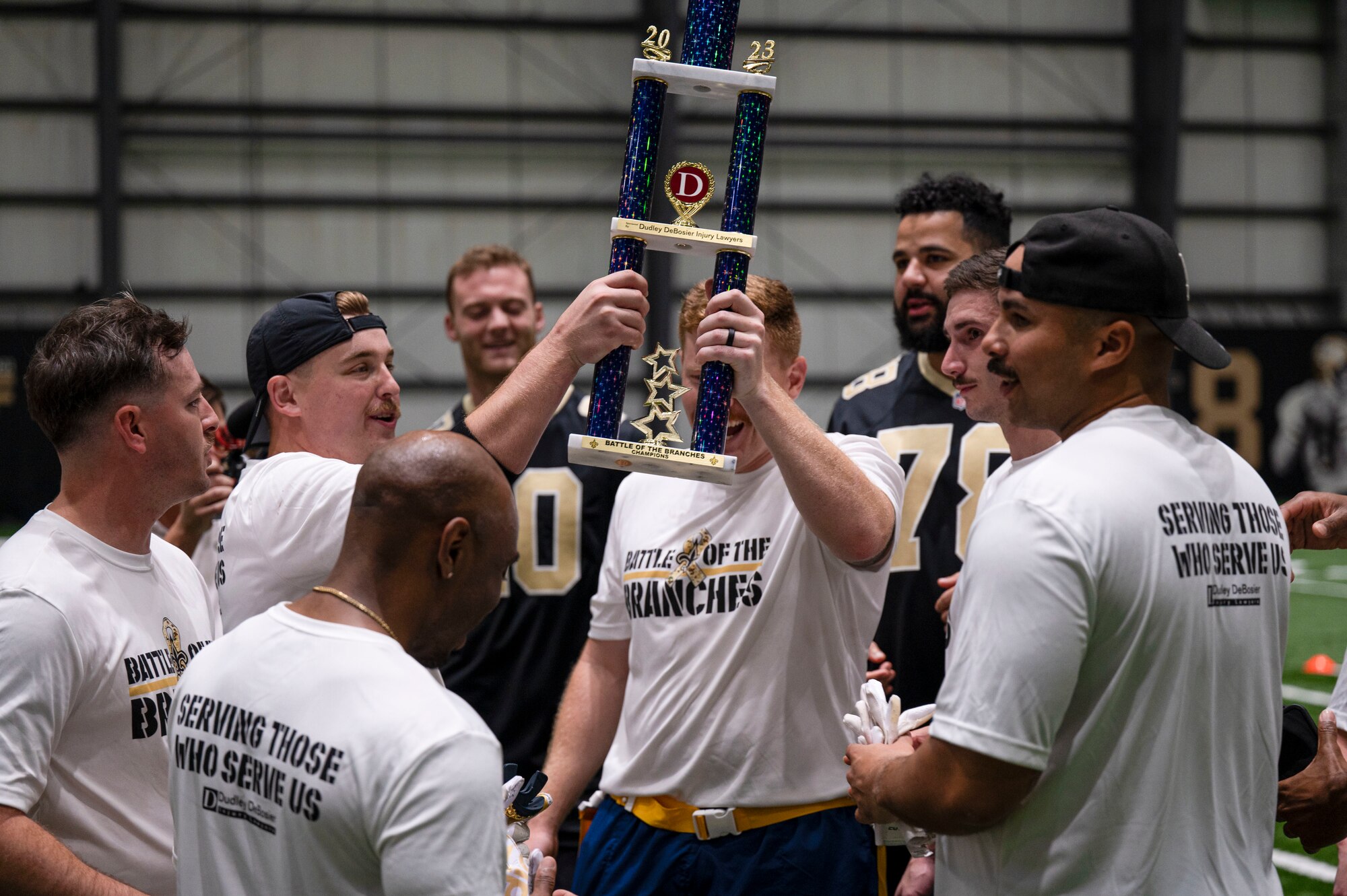 Members of the 81st Training Wing participated in the Battle of the Branches at the Saints Practice Facility, Louisiana.