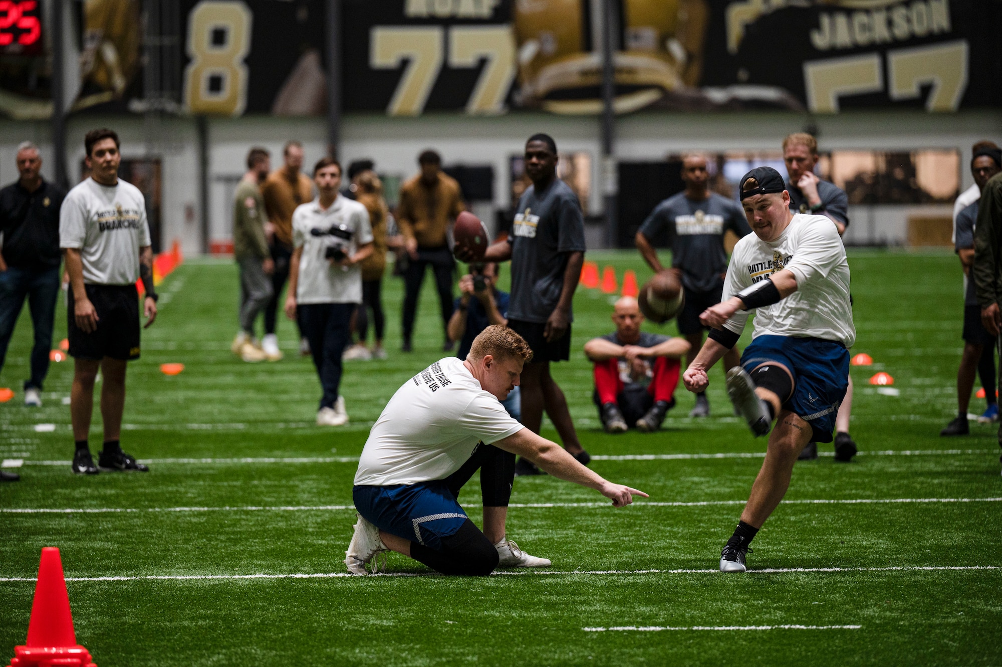 Members of the 81st Training Wing participated in the Battle of the Branches at the Saints Practice Facility, Louisiana.