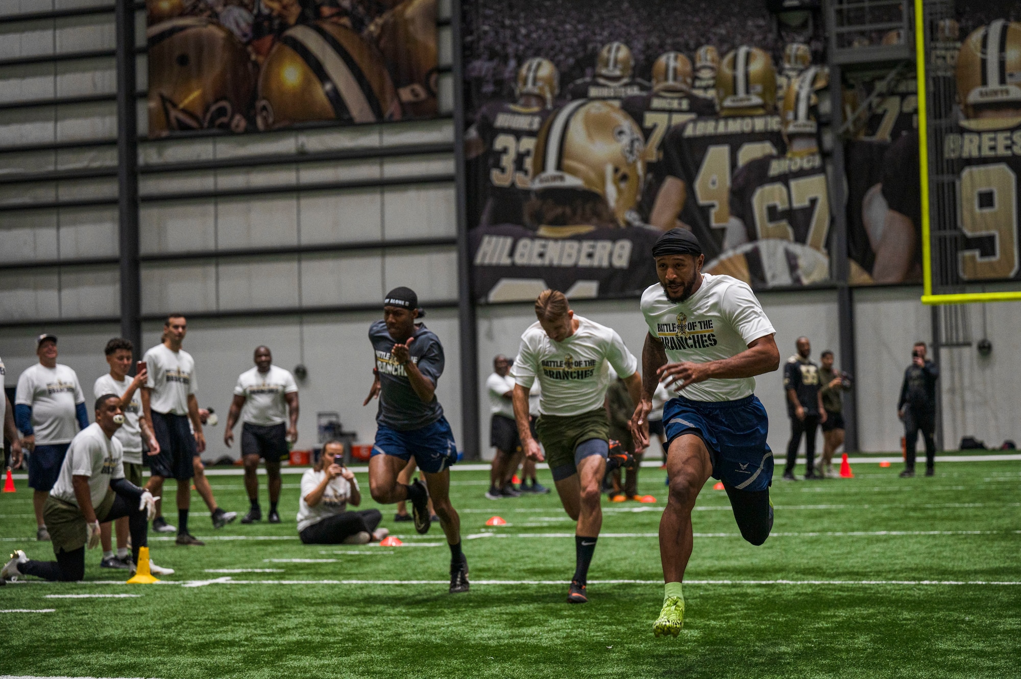 Members of the 81st Training Wing participated in the Battle of the Branches at the Saints Practice Facility, Louisiana.