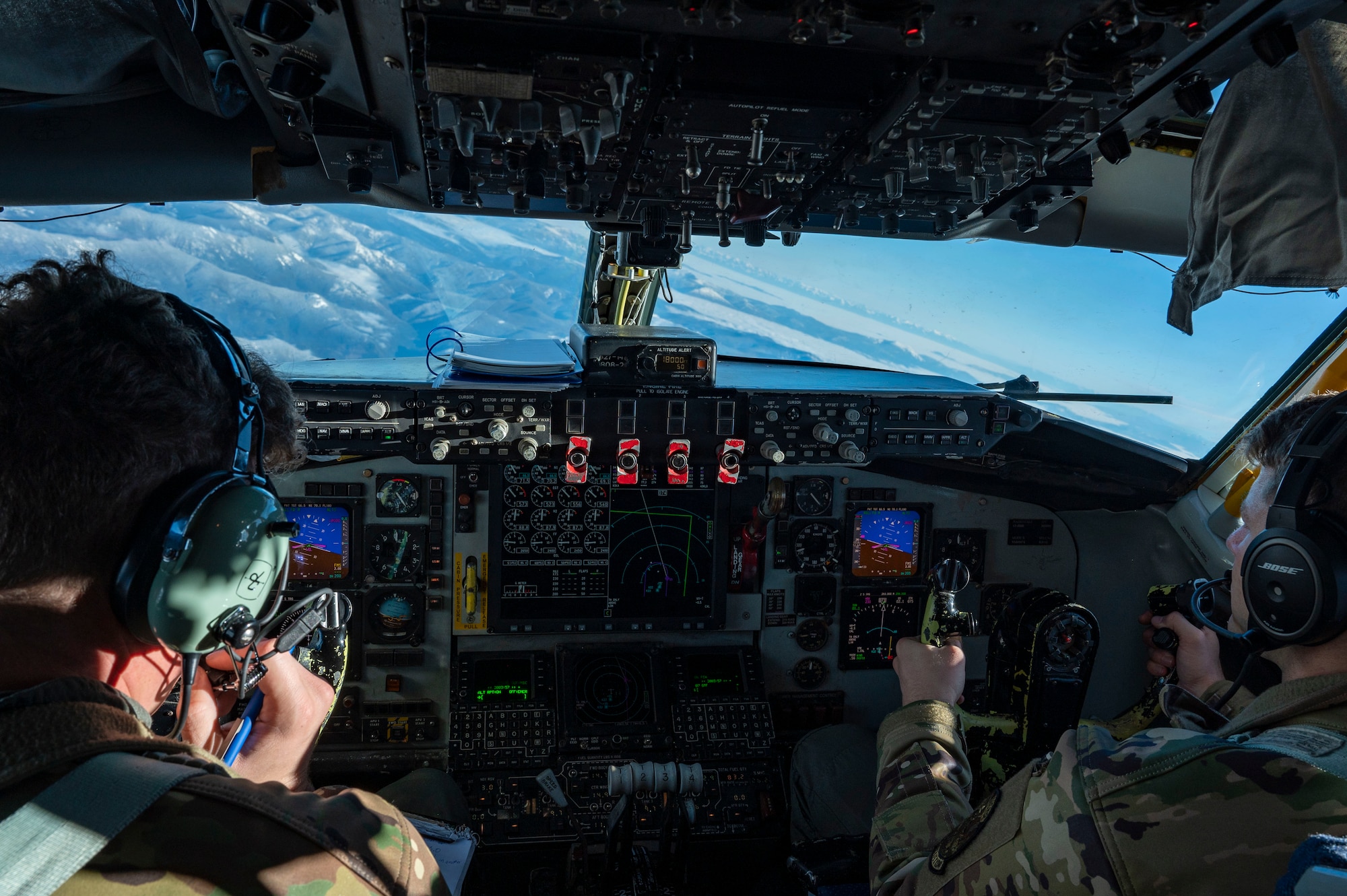 Pilots fly an airplane.