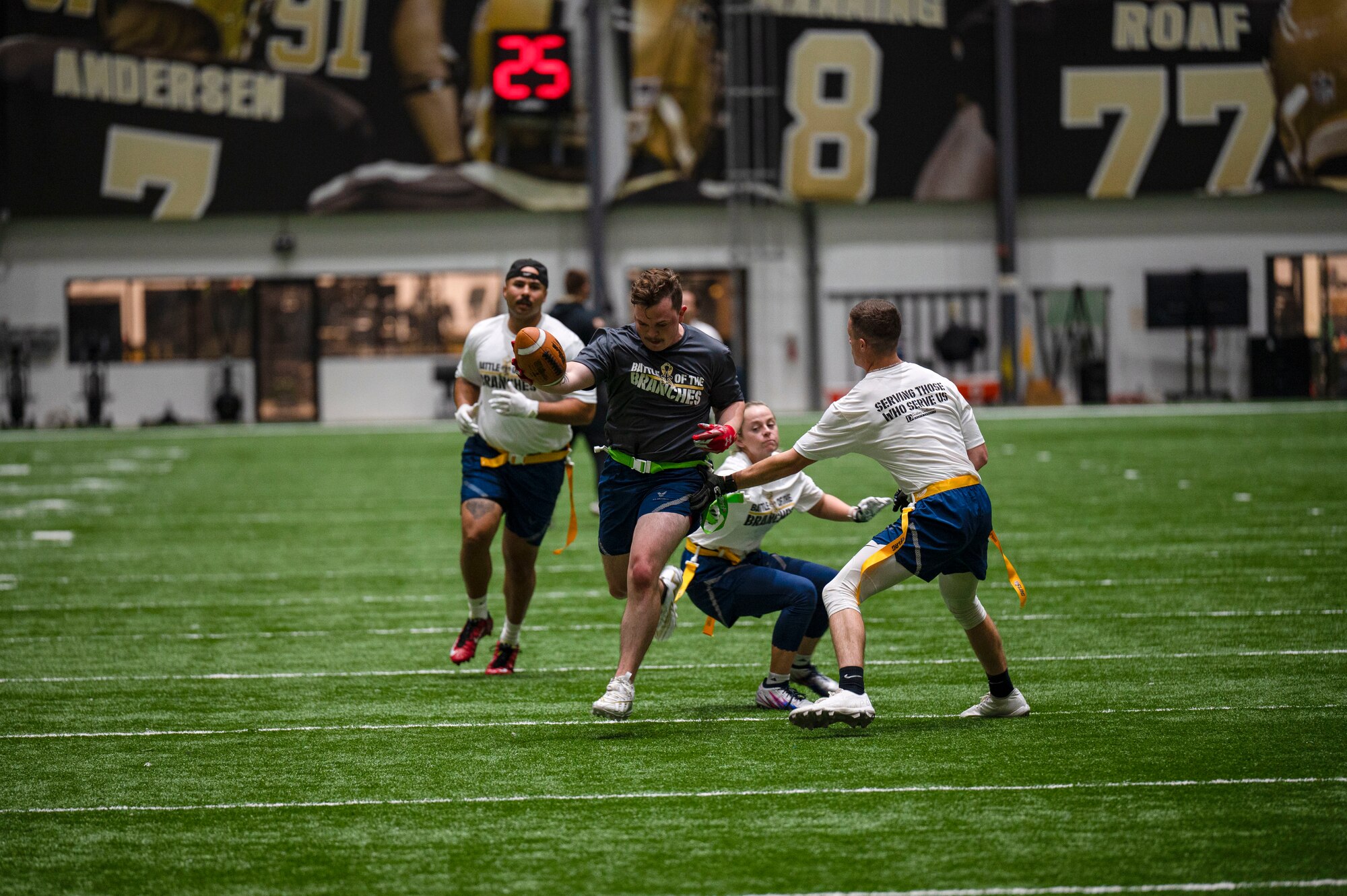 Members of the 81st Training Wing participated in the Battle of the Branches at the Saints Practice Facility, Louisiana.