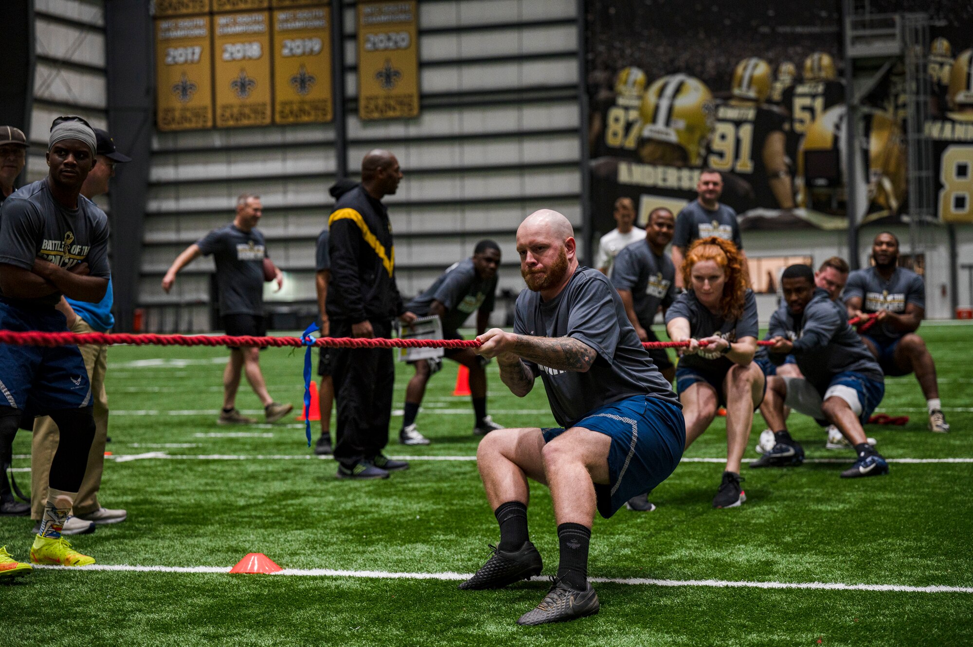 Members of the 81st Training Wing participated in the Battle of the Branches at the Saints Practice Facility, Louisiana