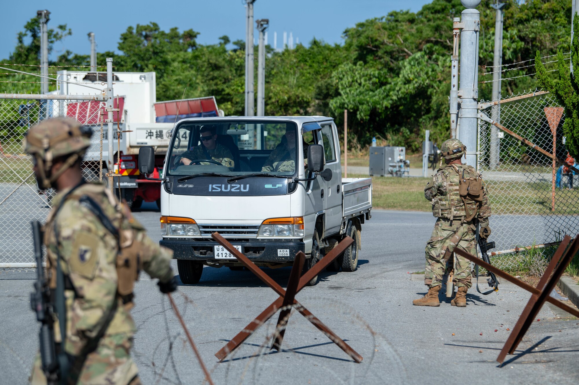 U.S. Army soldiers performing ECP duties