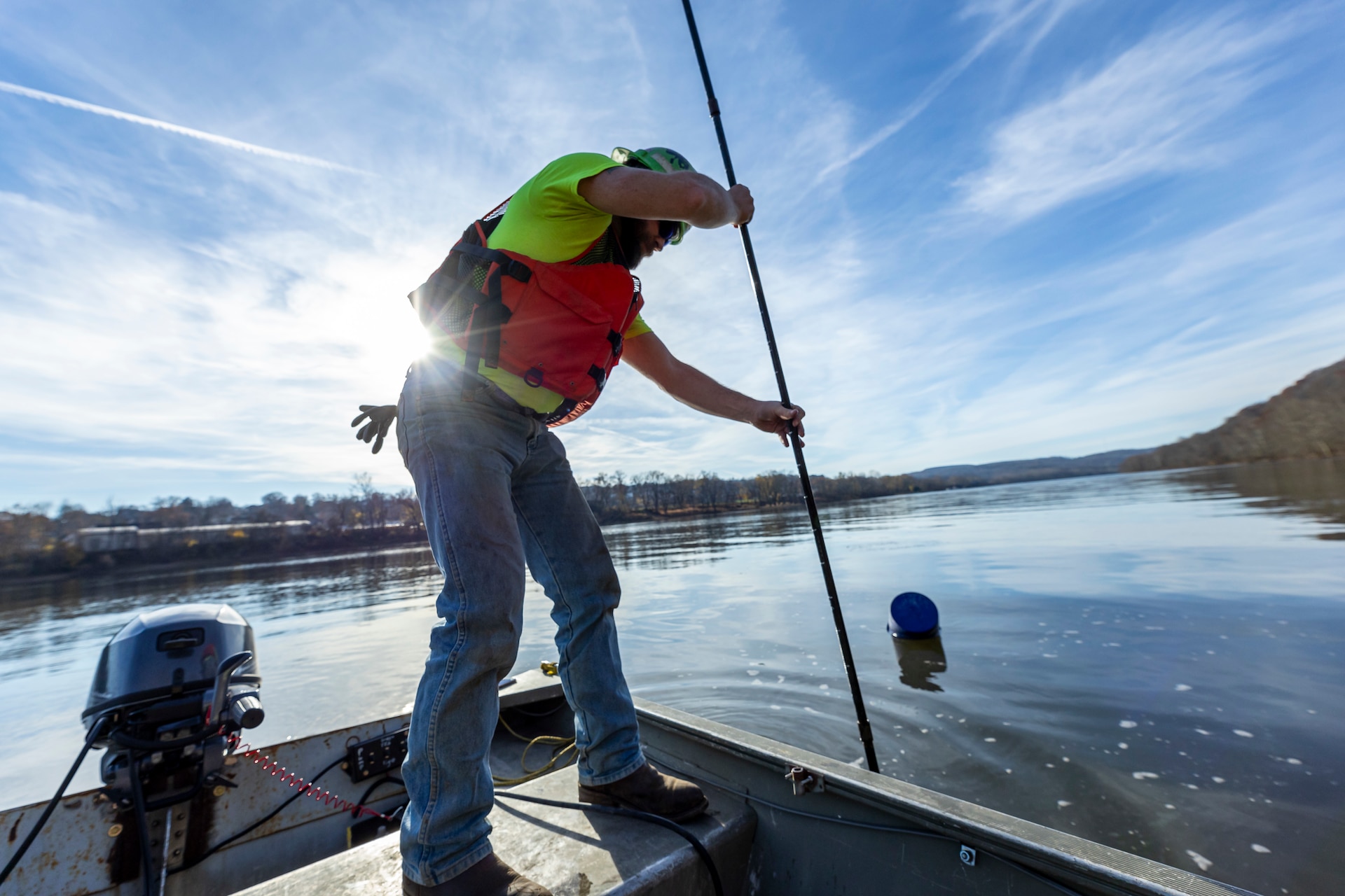 The Pittsburgh District contracted the work to install 73 fish reefs between Monongahela River miles 21.3 and 33.5 from Victory Hills to Clairton, Pennsylvania.