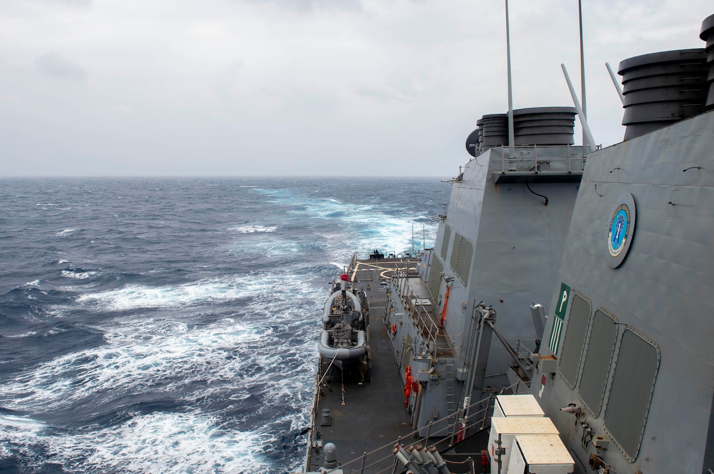 231125-N-EE352-1008 SOUTH CHINA SEA (Nov. 25, 2023) – The Arleigh Burke-class guided-missile destroyer USS Grace Hopper (DDG 70) conducts routine underway operations. Hopper is forward-deployed to the U.S. 7th Fleet area of operations in support of a free and open Indo-Pacific. (U.S. Navy photo by Mass Communication Specialist 2nd Class Leon Vonguyen)