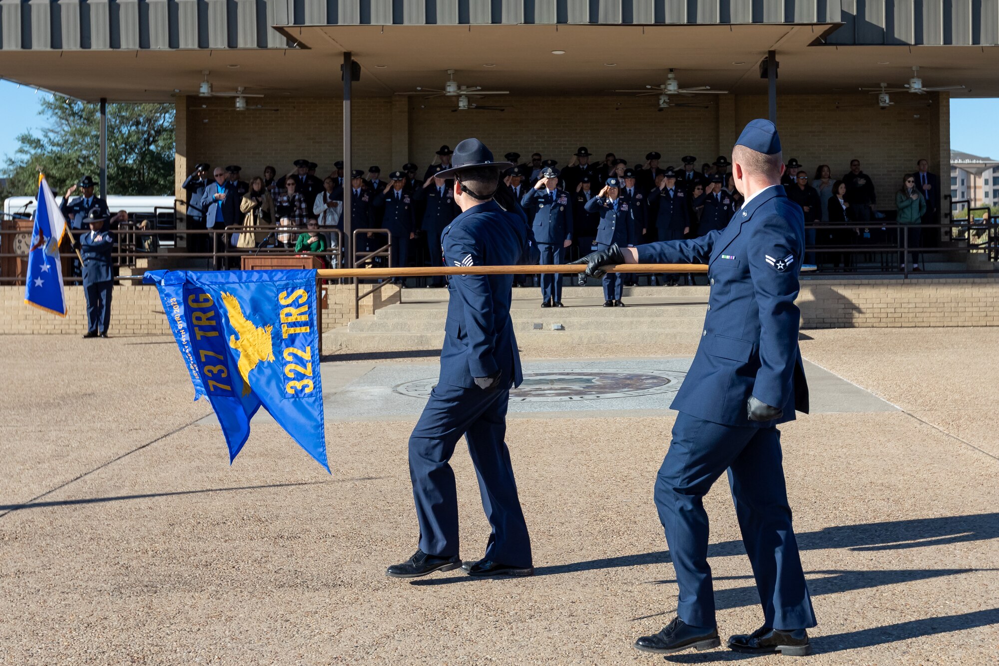 More than 700 Airmen assigned to Flights 1-17, graduated from U.S. Air Force Basic Military Training at Joint Base San Antonio, Texas, November 21-22, 2023. The events mark the return to multi-squadron ceremonies. Gen. David W. Allvin, Chief of Staff of the Air Force, reviewed the ceremony. (U.S. Air Force photo by Gregory T. Walker)