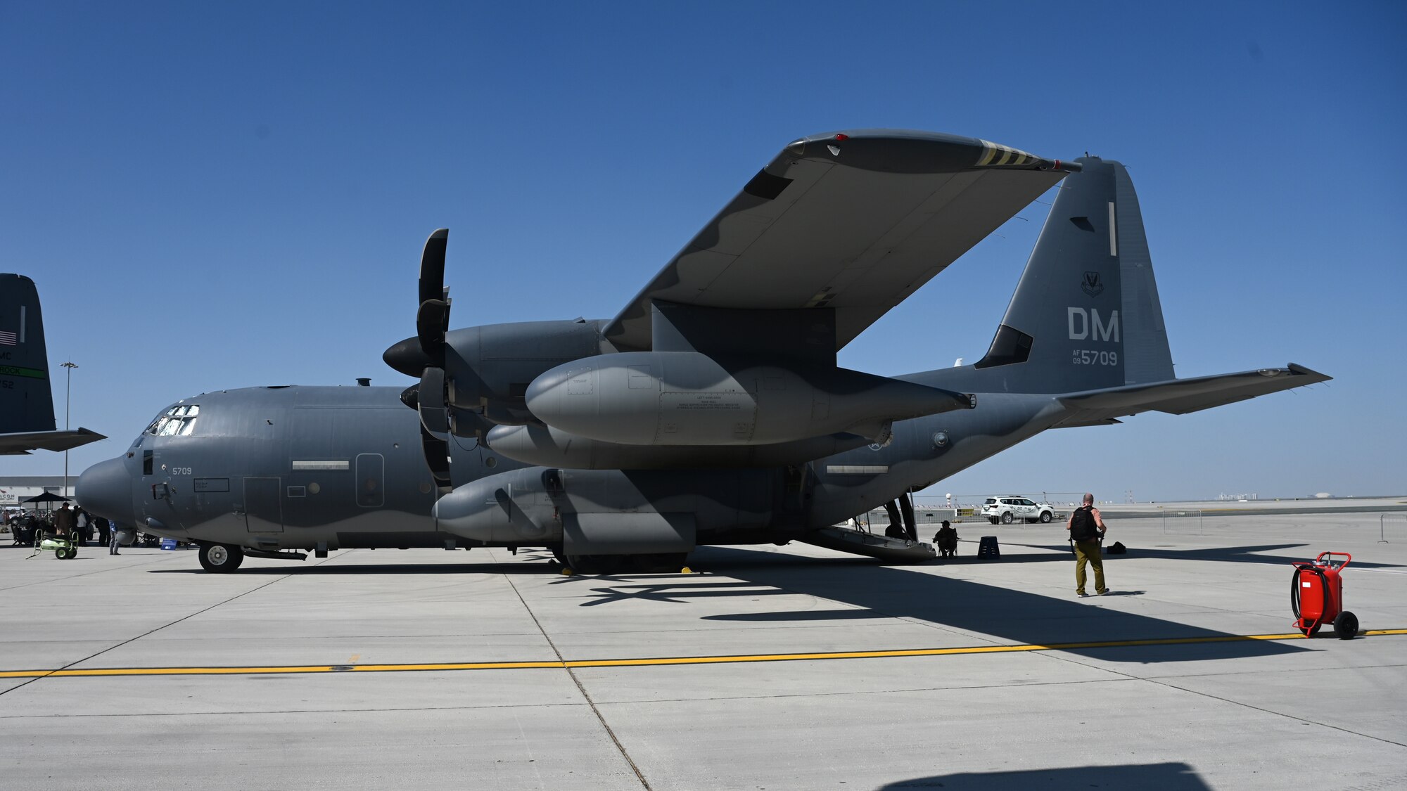Aircraft sit on flight line.