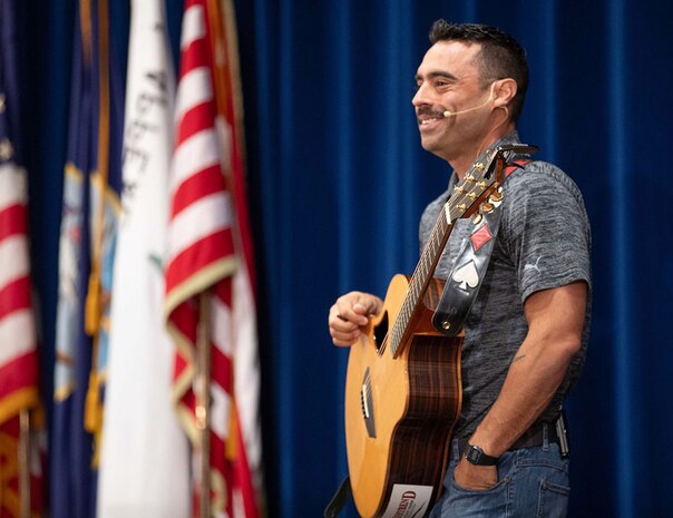 Wounded Warrior Project spokesman shares the power of healing through music with NUWC Division Newport workforce