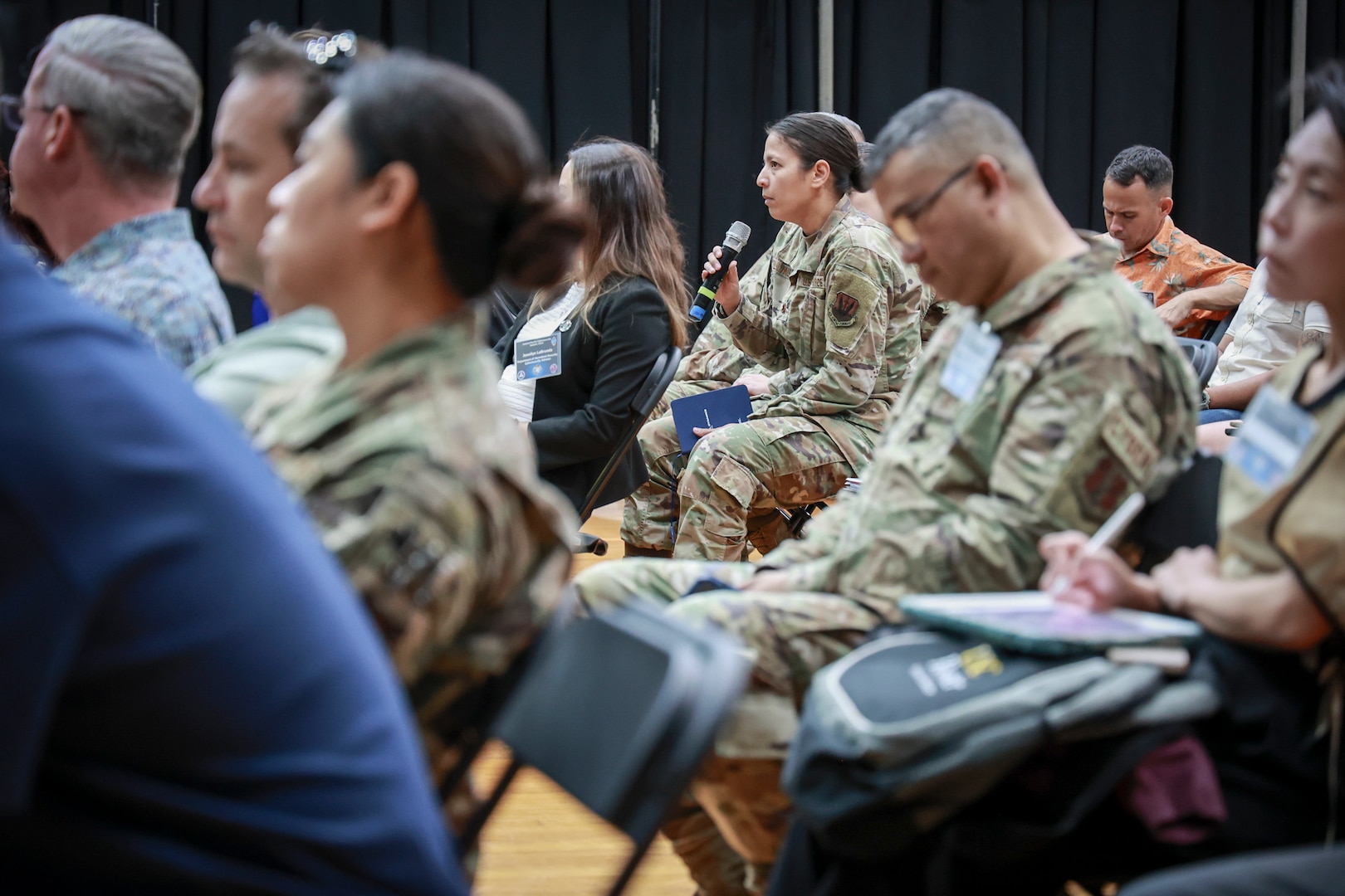 Federal, military, local government, and civilian stakeholders participate in the 2024 Central Pacific Cybersecurity Summit at the University of Guam, Nov. 6, 2023. Hosted by the Guam National Guard, the summit aimed to enhance local and national security by integrating cyber defense to deter adversaries and improve cyber resiliency.