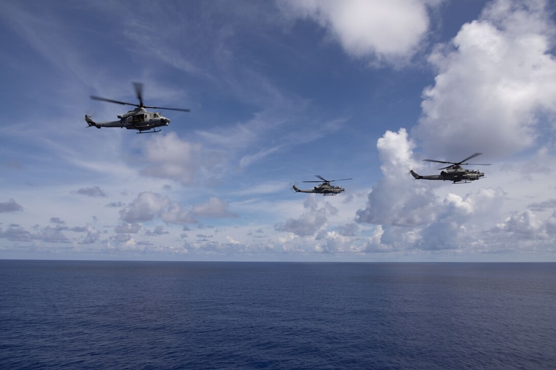 A U.S. Marine Corps AH-1Z Viper with Marine Light Attack Helicopter Squadron (HMLA) 169, Marine Aircraft Group 36, conducts flight operations during Shinka 23 over Combined Arms Training Center (CATC), Camp Fuji, Japan, June 13, 2023. 1st Marine Aircraft Wing is supporting 3rd Marine Division’s execution of Shinka 23 by providing combat assault transport and aerial escort, aerial delivery operations, and simulated close air support. Shinka 23 is a company-level force-on-force exercise, split into two week-long realistic training scenarios. (U.S. Marine Corps photo by Lance Cpl. Emily Weiss)