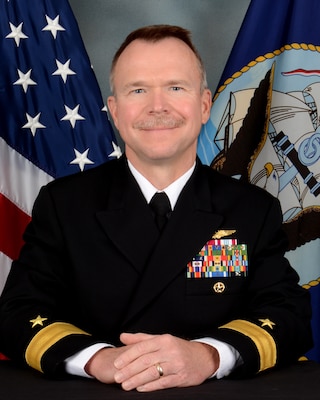 Official studio photo of Rear Adm. Sean R. Bailey, commander, Carrier Strike Group (CSG) 8