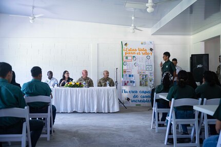 Joint Task Force-Bravo, U.S. Southern Command and the Honduras Ministries of Education and Agriculture partnered to dontate $25,000 in construction materials to expand the school's cafeteria for approximately 300 low-income students receiving specialized technical education.