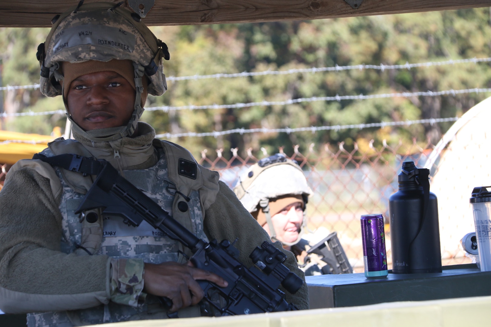 Virginia National Guard Airmen assigned to the Virginia Beach-based 203rd Rapid Engineer Deployable Heavy Operational Repair Squadron Engineers, 192nd Mission Support Group, 192nd Wing, train on expeditionary skills during a field training exercise Nov. 3, 2023, at the State Military Reservation in Virginia Beach.