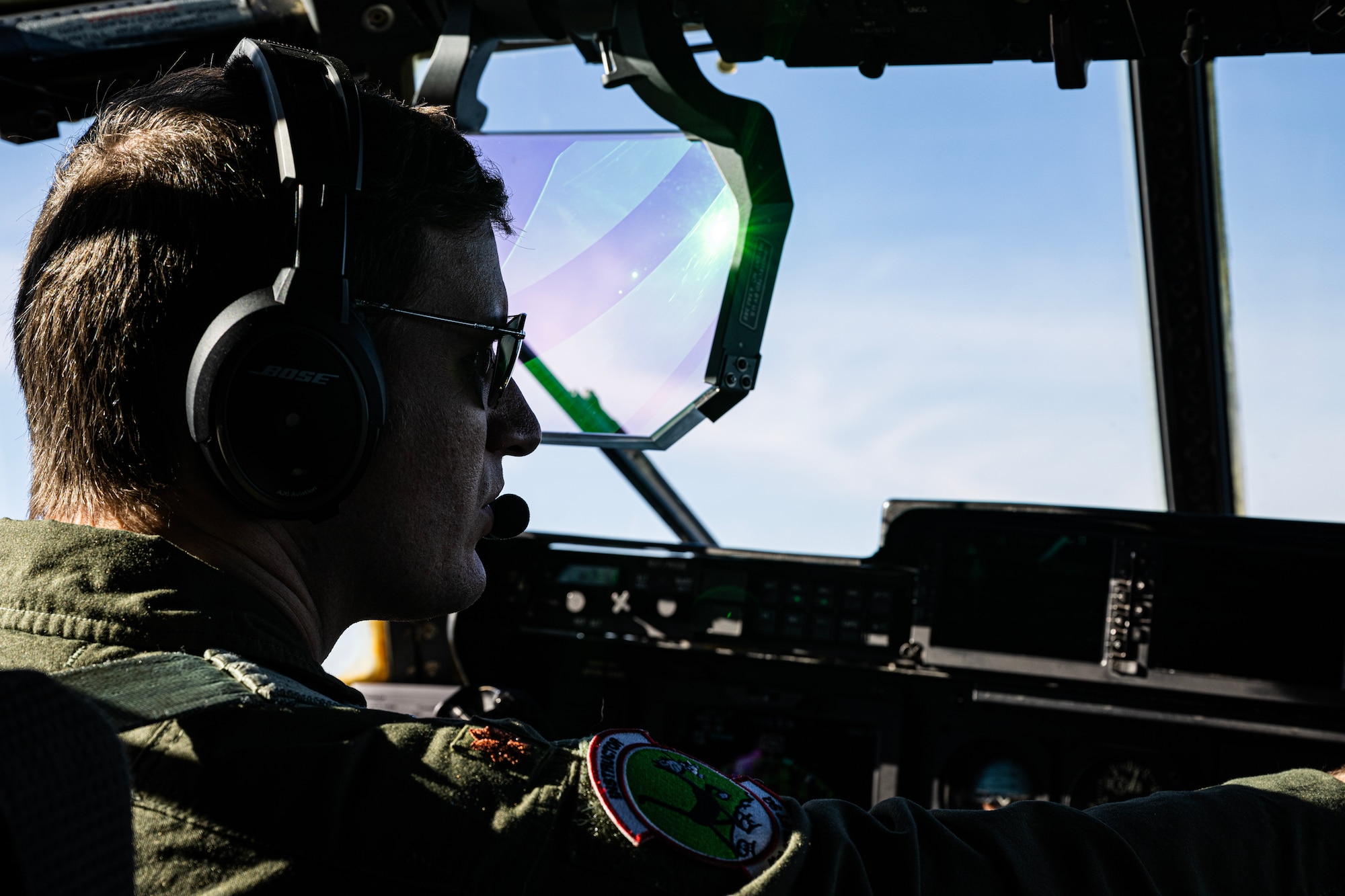 C-130 pilot prepares for take-off