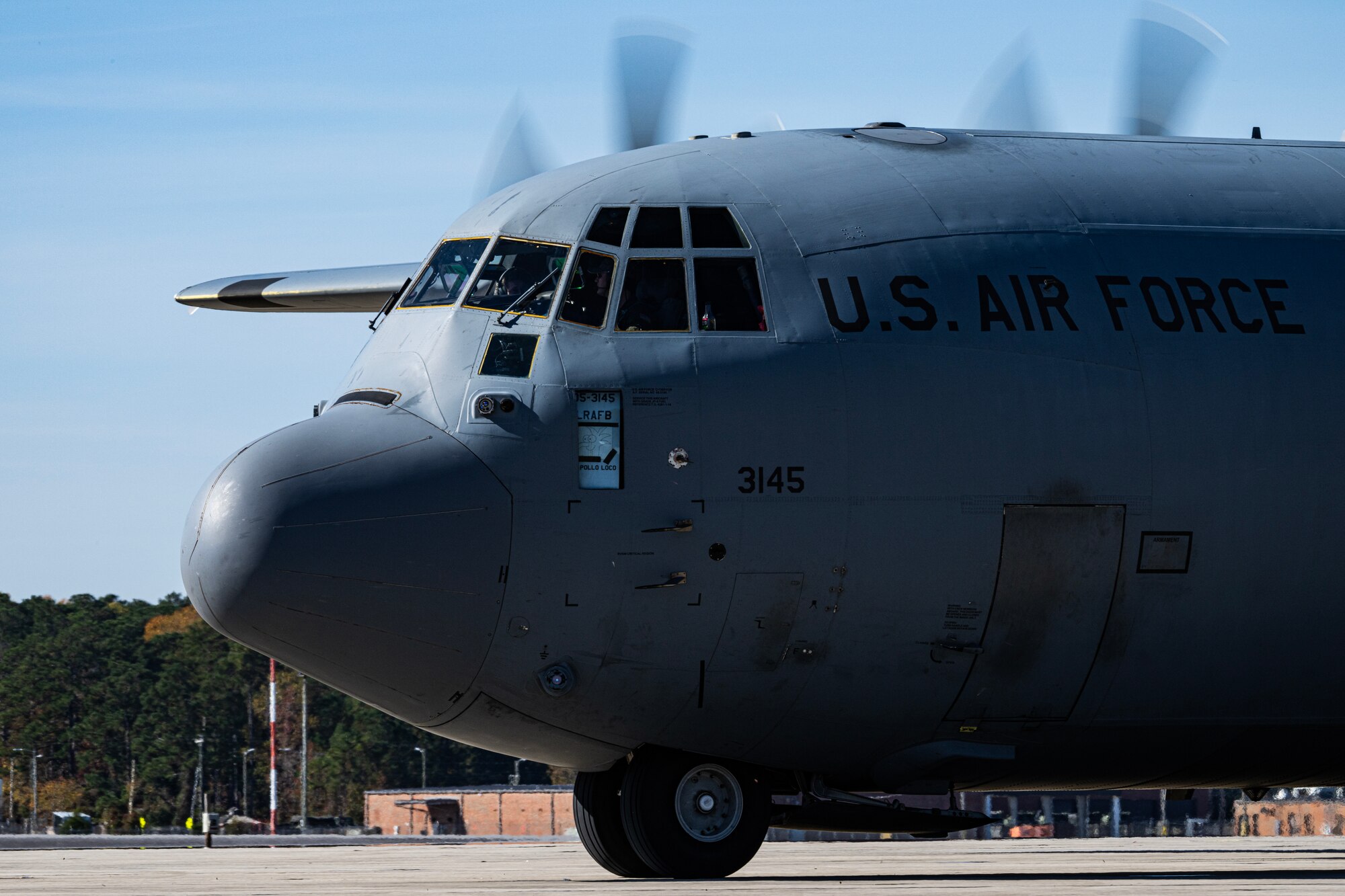 C-130 pilot prepares for take-off