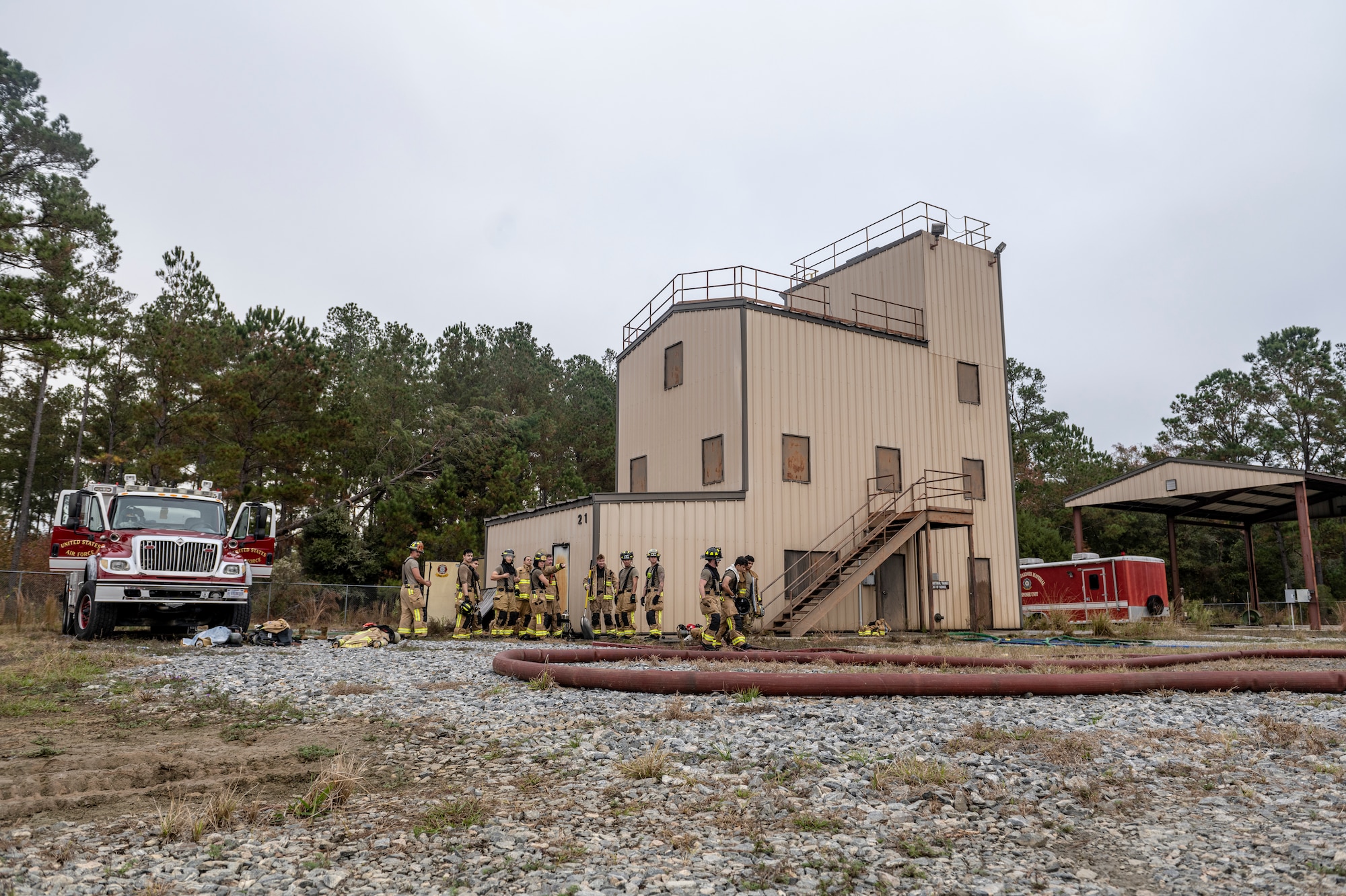 Airmen assigned to the 23rd Civil Engineer Squadron prepare for live-fire training