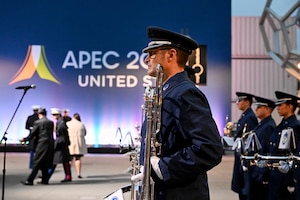 Photo of the band playing at the APEC