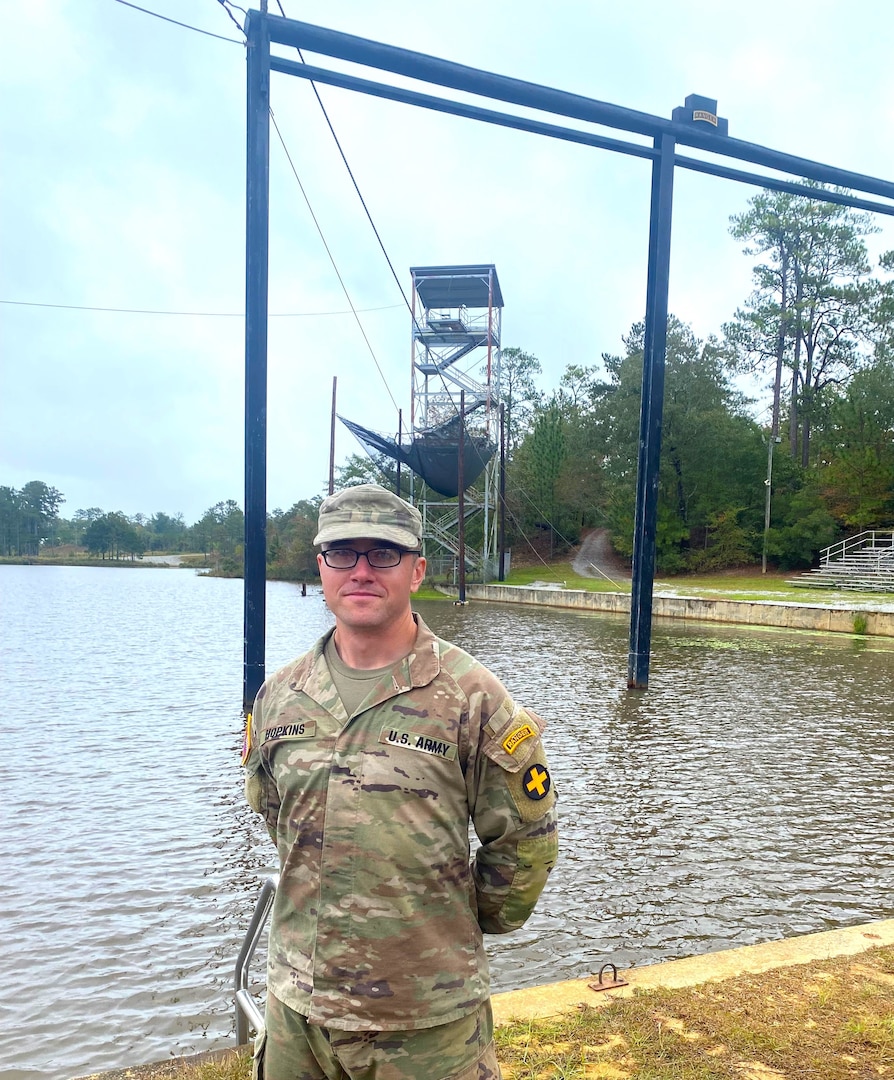 Illinois Army National Guard 1st Lt. Anton Hopkins graduated from Ranger School in October.
