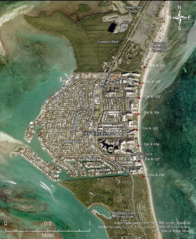 Map of Key Biscayne feasibility study area