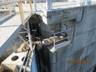 Progress photo of the gudgeon anchor replacement project at McNary Navigation Lock.