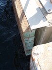 Progress photo of the floating guidewall replacement project for Lower Granite Navigation Lock