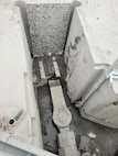 Progress photo of the gudgeon anchor replacement project at McNary Navigation Lock.