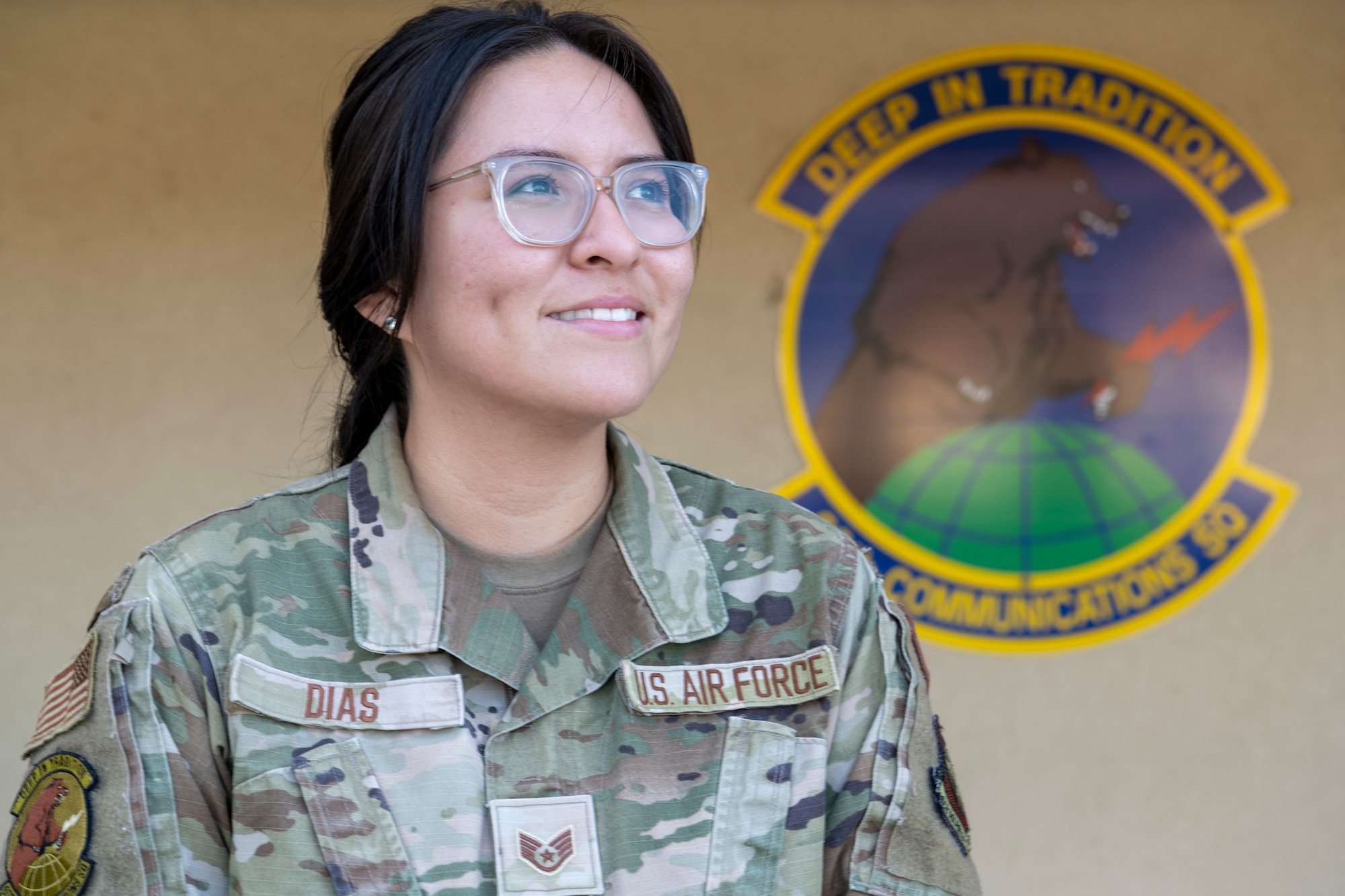 An Airman poses for a portrait