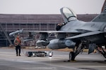 A U.S. Air Force F-16 Fighting Falcon assigned to the 36th Fighter Squadron returns from Commando Sling 23 at Osan Air Base, Republic of Korea, Nov. 27, 2023.