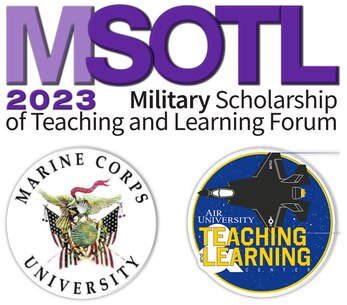 7-8 December 2023. A free educational research conference for all military educators, held onsite at Marine Corps University, Quantico, Virginia and online. Co-hosted by The Air University Teaching & Learning Center and Marine Corps University.