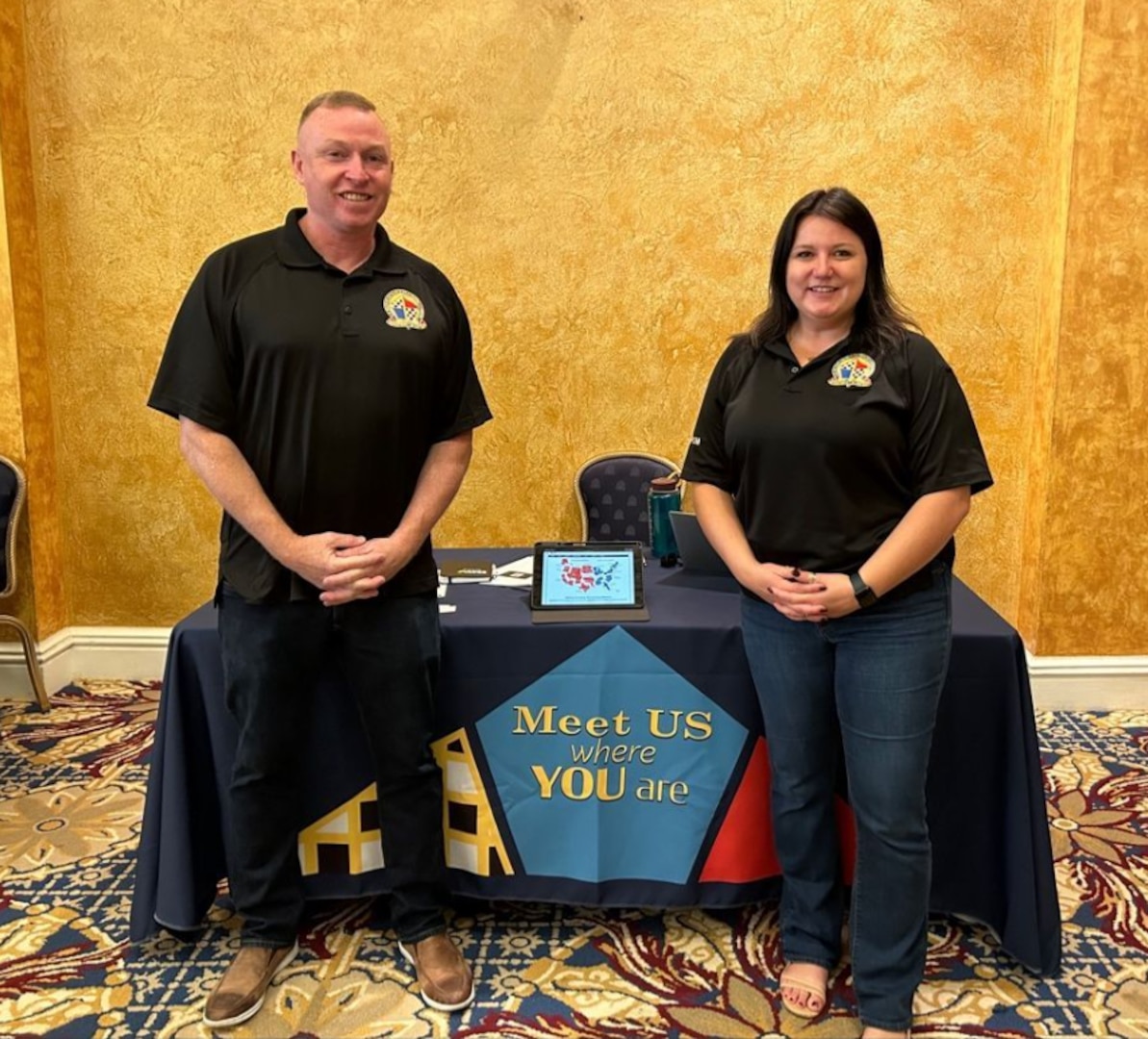 Chris Carr and Liz Fonk of the United States Military Entrance Procession Command (USMEPCOM) attend a hiring event in Washington D.C. Carr and Fonk are members of the newly launched Talent Acquisition Division (TAD), seeking new talent for USMEPCOM across the U.S.