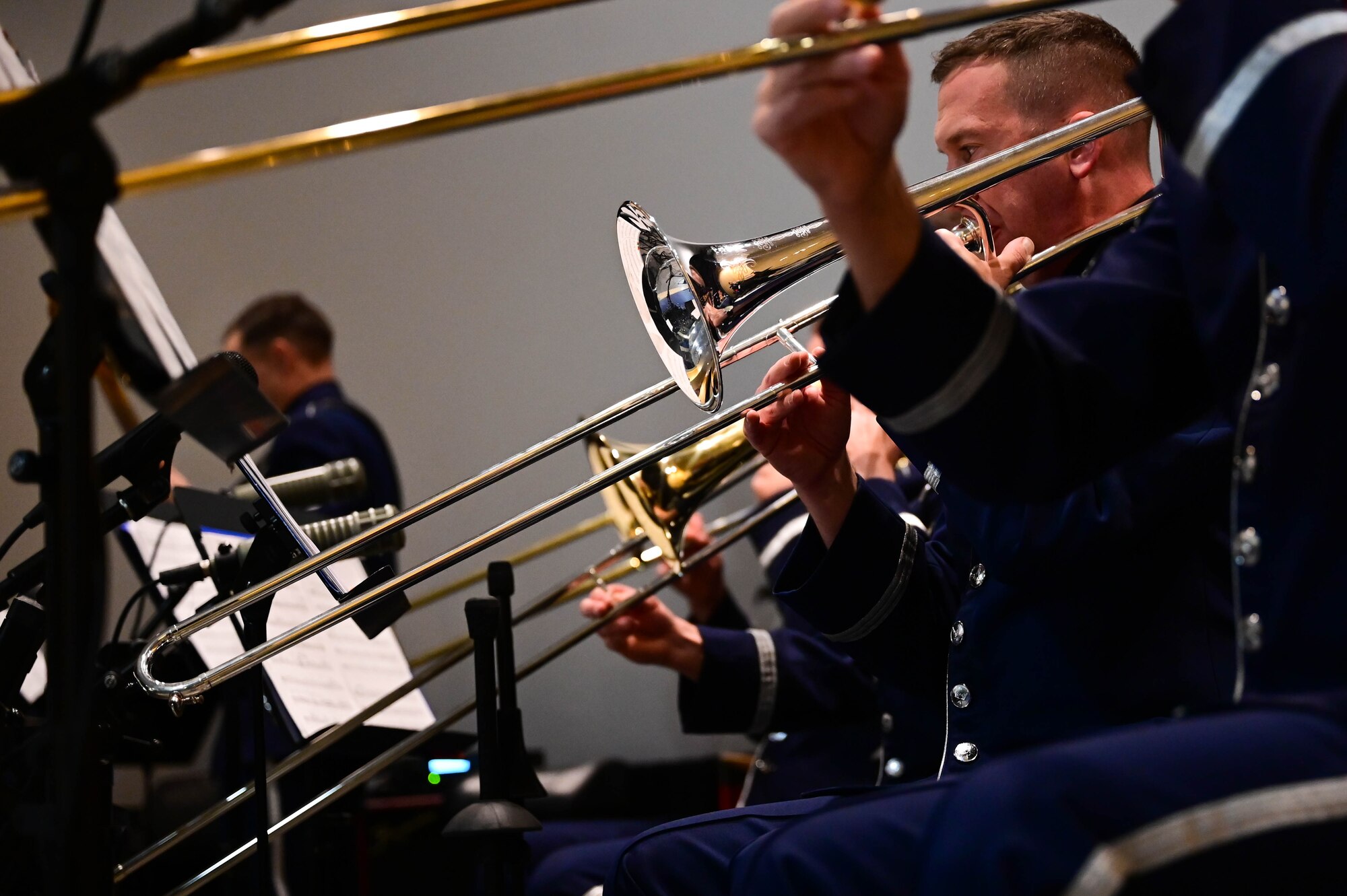 The U.S. Air Forces in Europe Band performs at the annual Wyvern Wonderland.