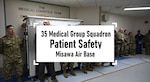 Members of the 35th Medical Group come together to discuss the importance of patient safety at Misawa Air Base, Japan, Nov. 30, 2023.