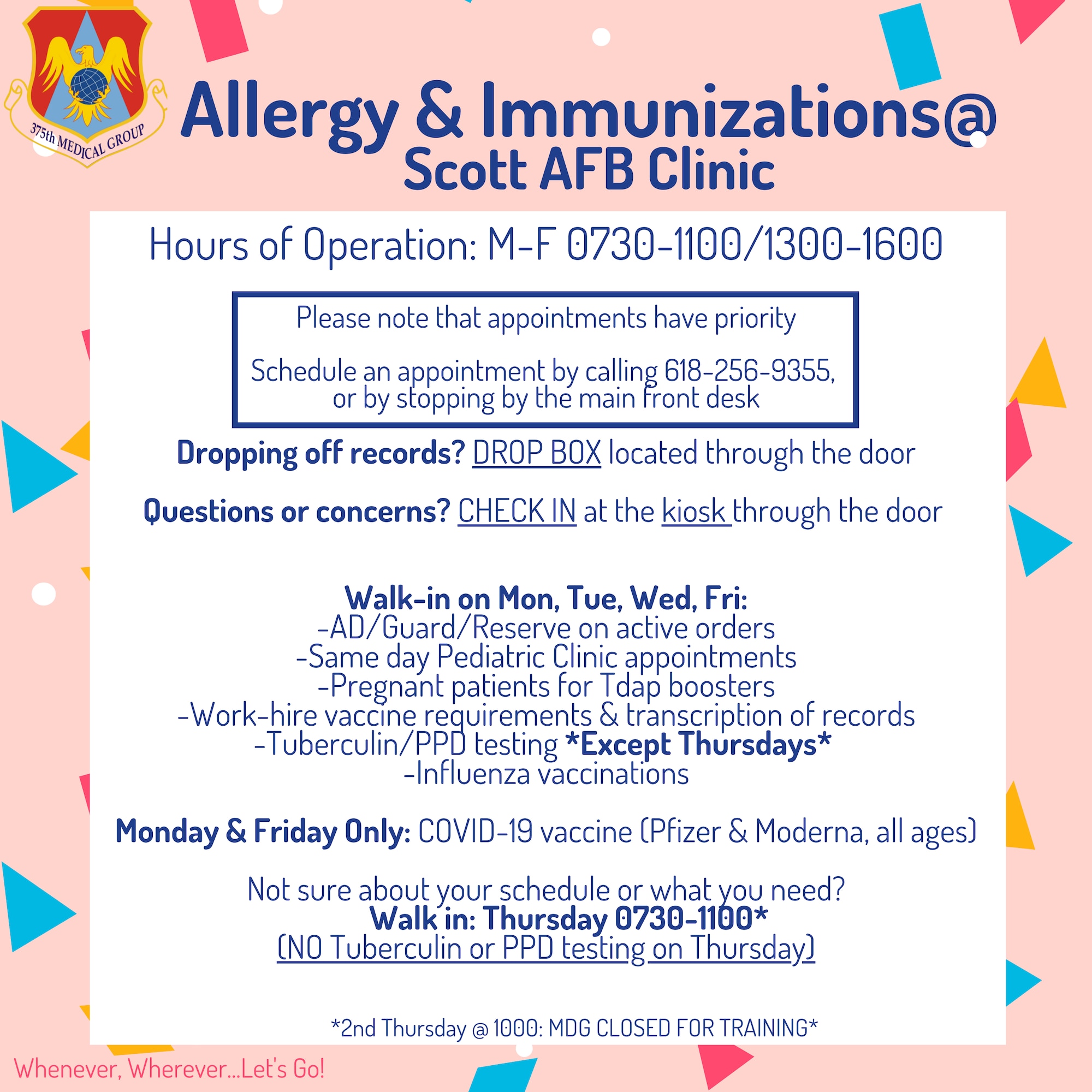 Graphic of hours for Allergy and Immunization